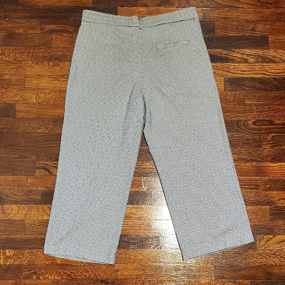 Zara Trafaluc Black and White Houndstooth Cropped Wide Leg Trousers - Picture 6 of 8
